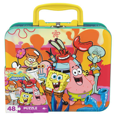 Spongebob Puzzle in Tin with Handle, for Families and Kids Ages 4 and up