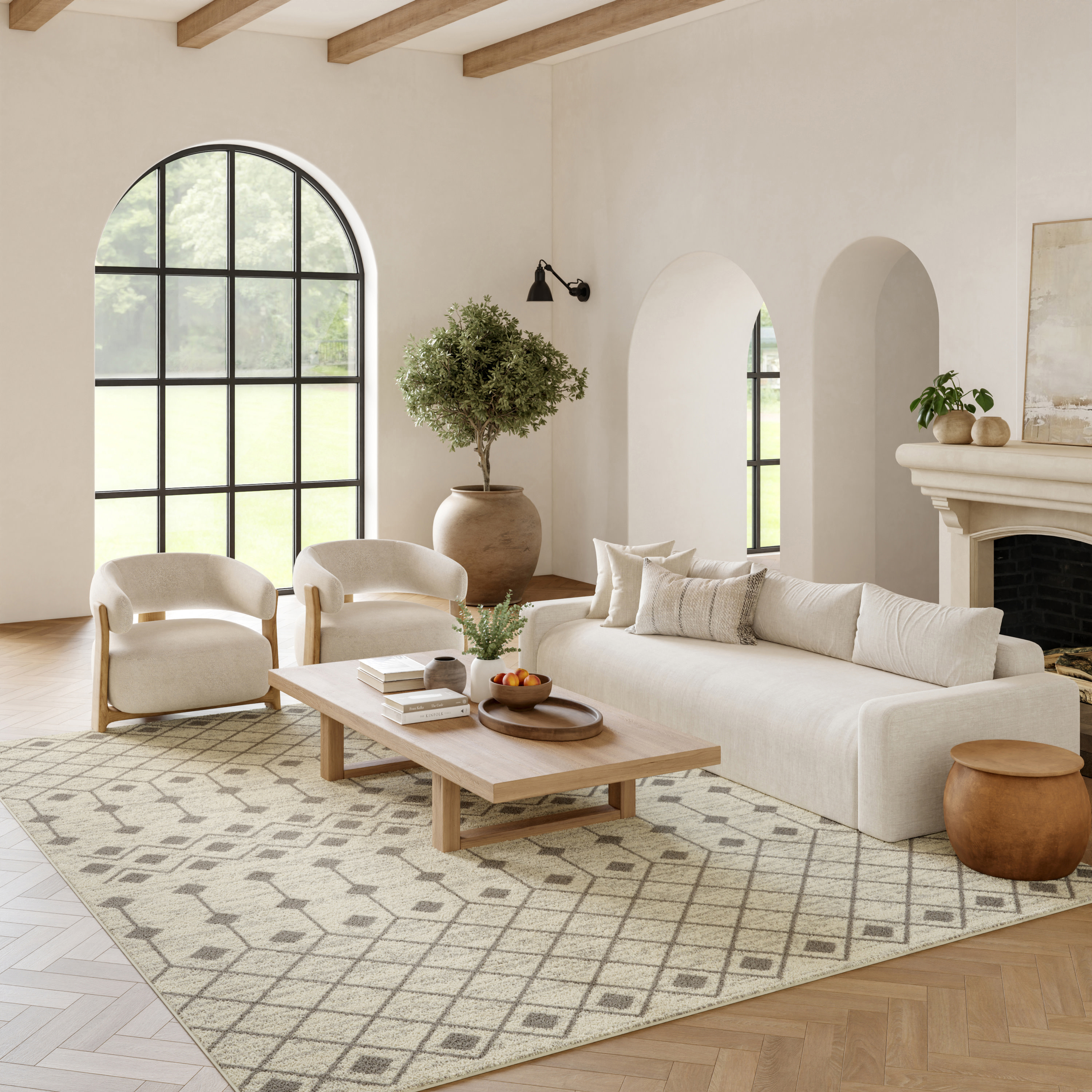 Nourison Grafix 6' x 9' Ivory/Grey Bohemian Indoor Rug