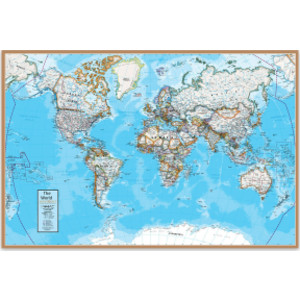 Contemporary World 24" x 36" Laminated Wall Map