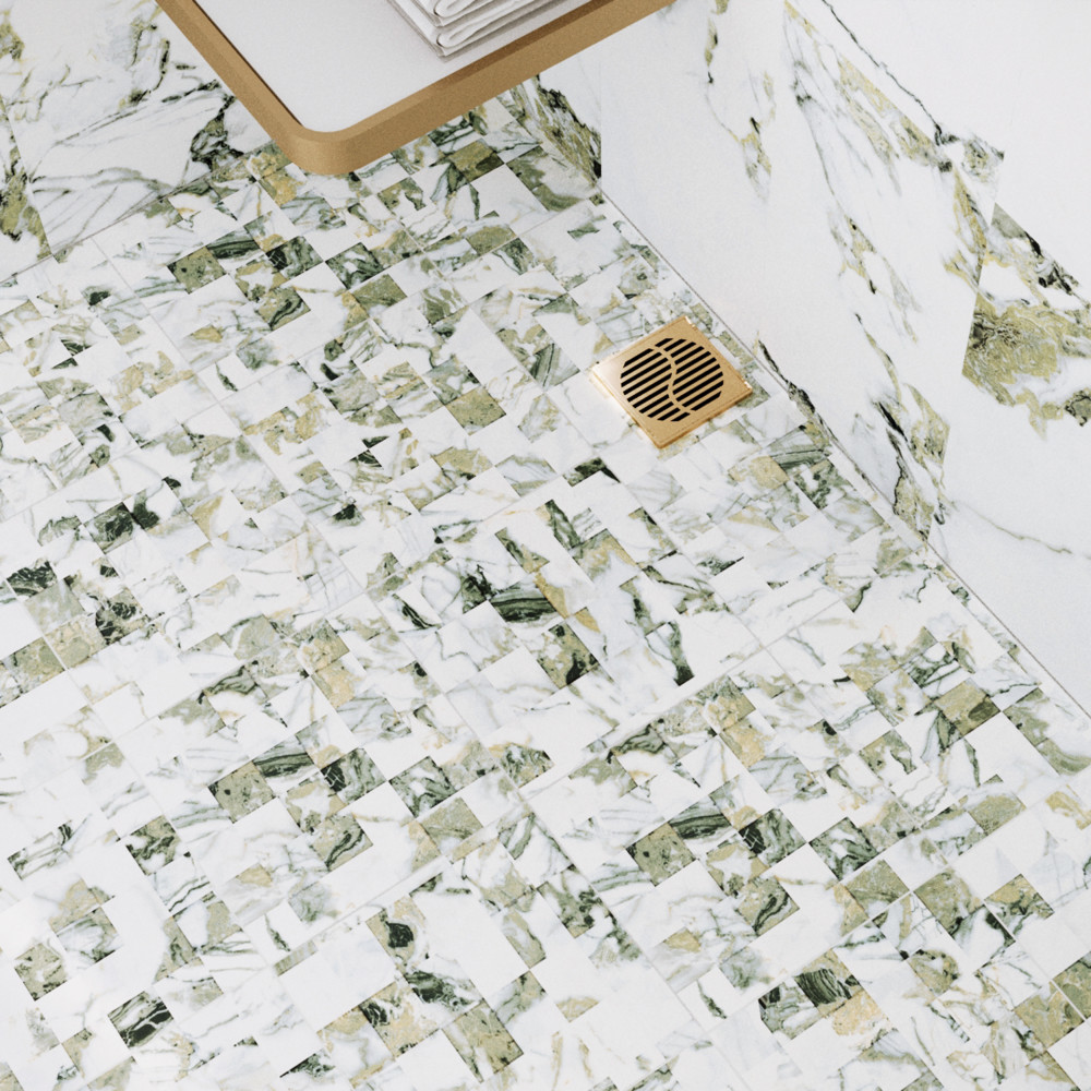Touche 2″ Square Jade 11-3/4 in. x 11-3/4 in. Porcelain Mosaic Tile