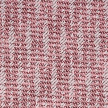 Woven red-and-white fabric with repeating diagonal herringbone stripes â€” tightly woven, textured surface â€” flat close-up, evenly lit, no visible surroundings.