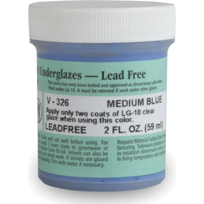 Velvet Underglaze, 2 oz, Medium Blue V-326