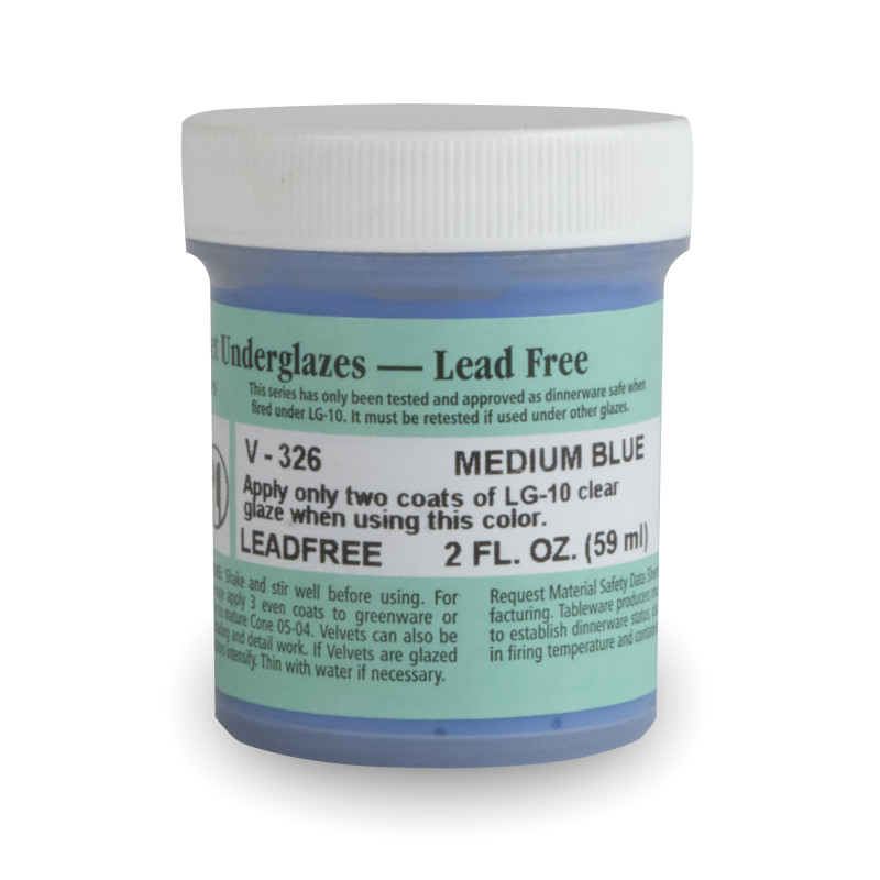 Velvet Underglaze, 2 oz, Medium Blue V-326