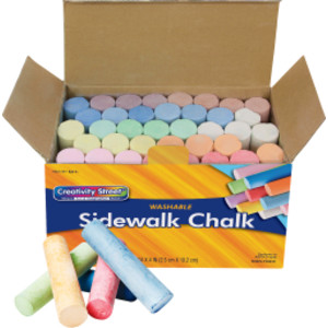 Sidewalk Chalk, Assorted Colors, 4", 36 Pieces