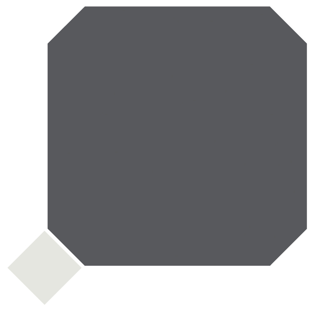 Vaudeville Octagon Antracita with Taco Nacar 7-7/8 in. x 7-7/8 in. Porcelain Floor and Wall Tile