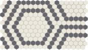 Foundation Black & White 1″ Honeycomb Mosaic Matte