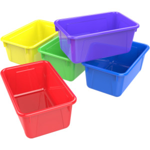 Small Cubby Bin, Assorted Colors, Set of 5