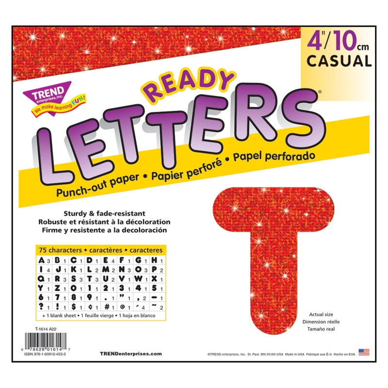Red Sparkle 4" Casual UC Ready Letters®