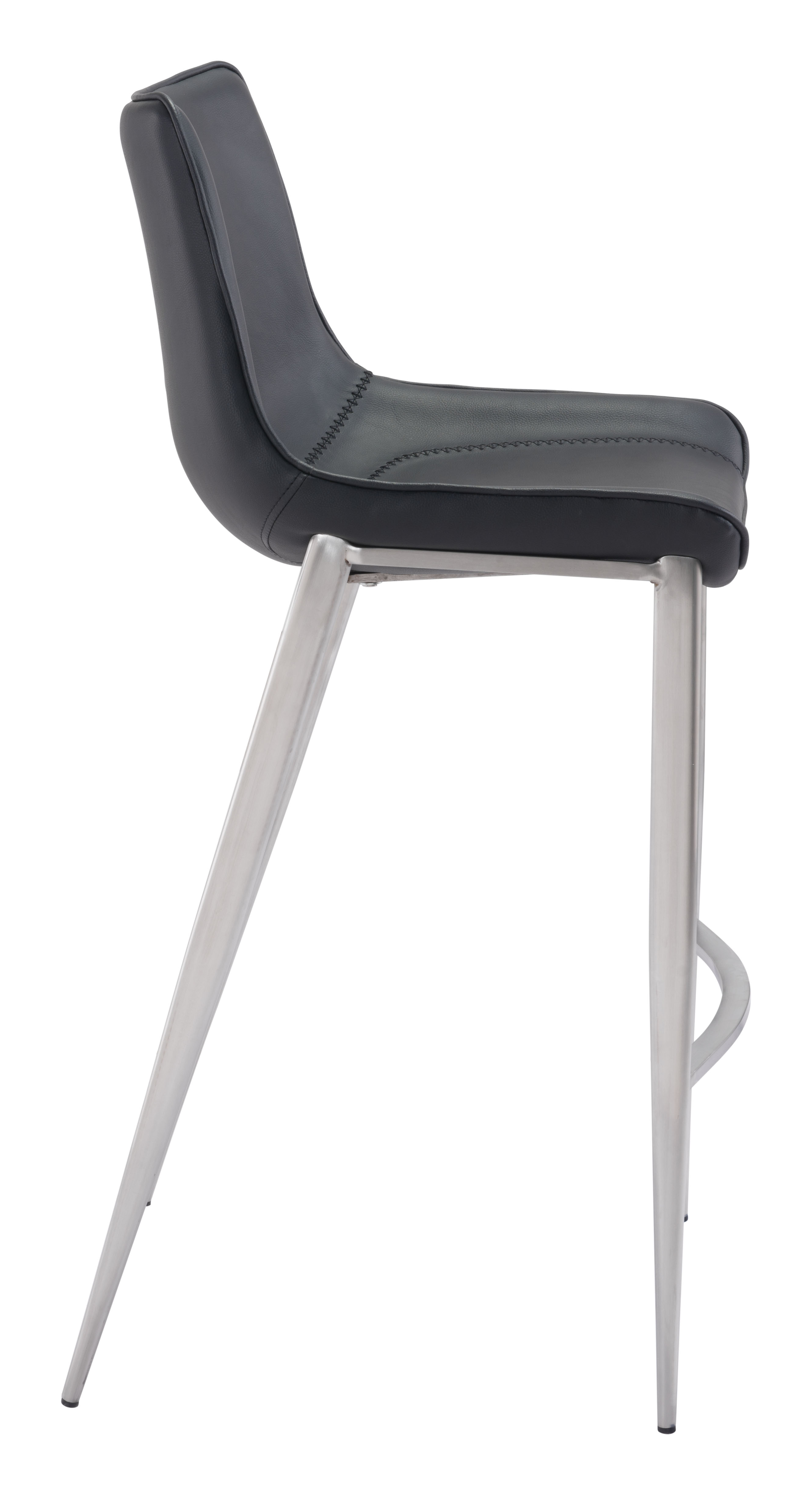 Magnus Barstool (Set of 2) Black & Silver product image