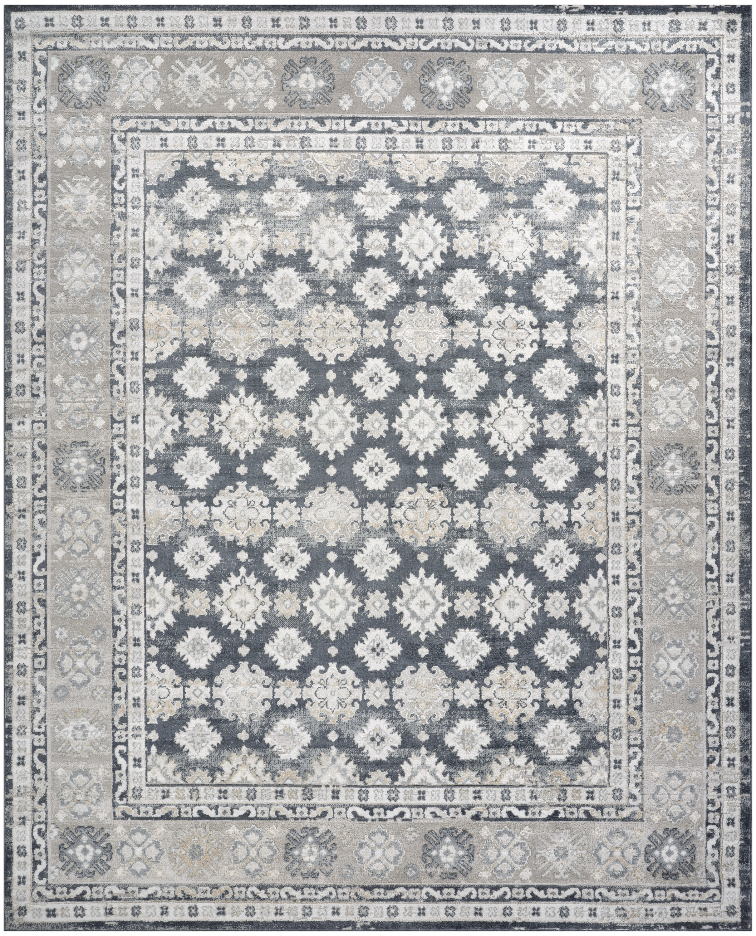 Nourison Dekor 7'10" x 9'10" Grey Navy Vintage Indoor Rug
