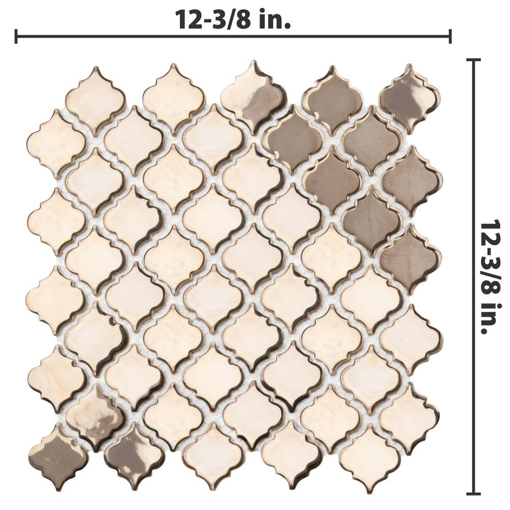 Hudson Tangier Gold 12-3/8 in. x 12-3/8 in. Porcelain Mosaic Tile