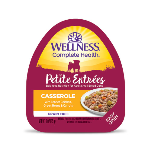 Wellness Complete Health Petite Entrées Casserole Tender Chicken, Green Beans & Carrots Front packaging