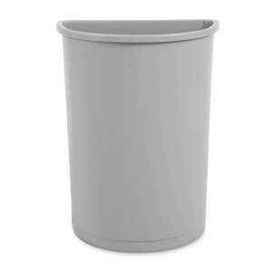 RUB3520GY, Rubbermaid Commercial,  Universal Half Round Wastebaske, 21 gal, Plastic, Gray