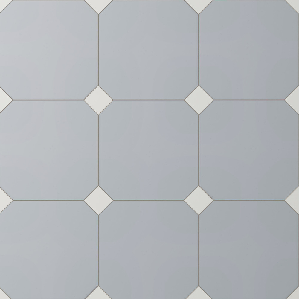 Vaudeville Octagon Humo with Taco Nacar 7-7/8 in. x 7-7/8 in. Porcelain Floor and Wall Tile