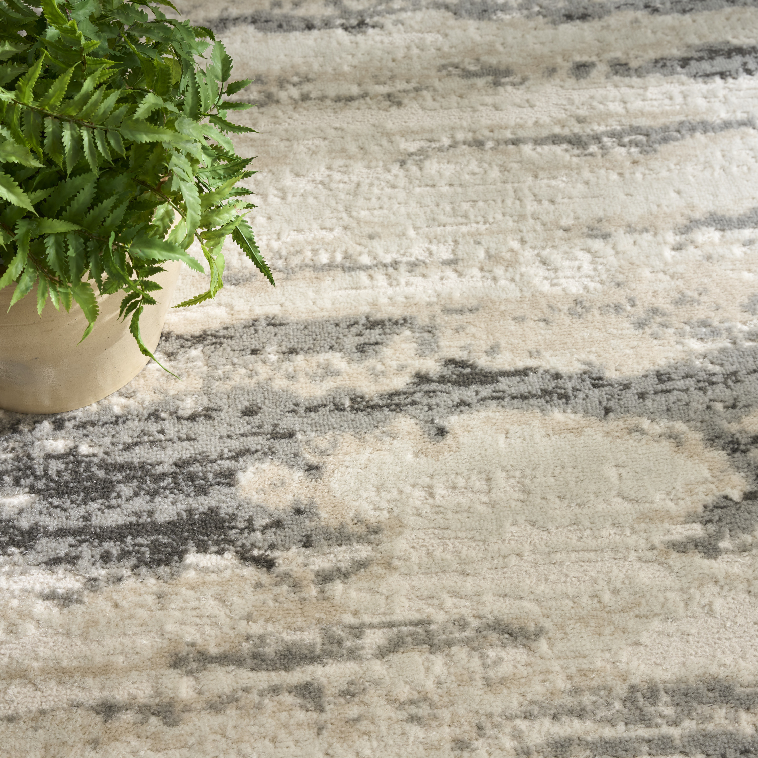 Nourison Serenity Home 7'10" x 9'10" Grey Multicolor Modern Indoor Rug