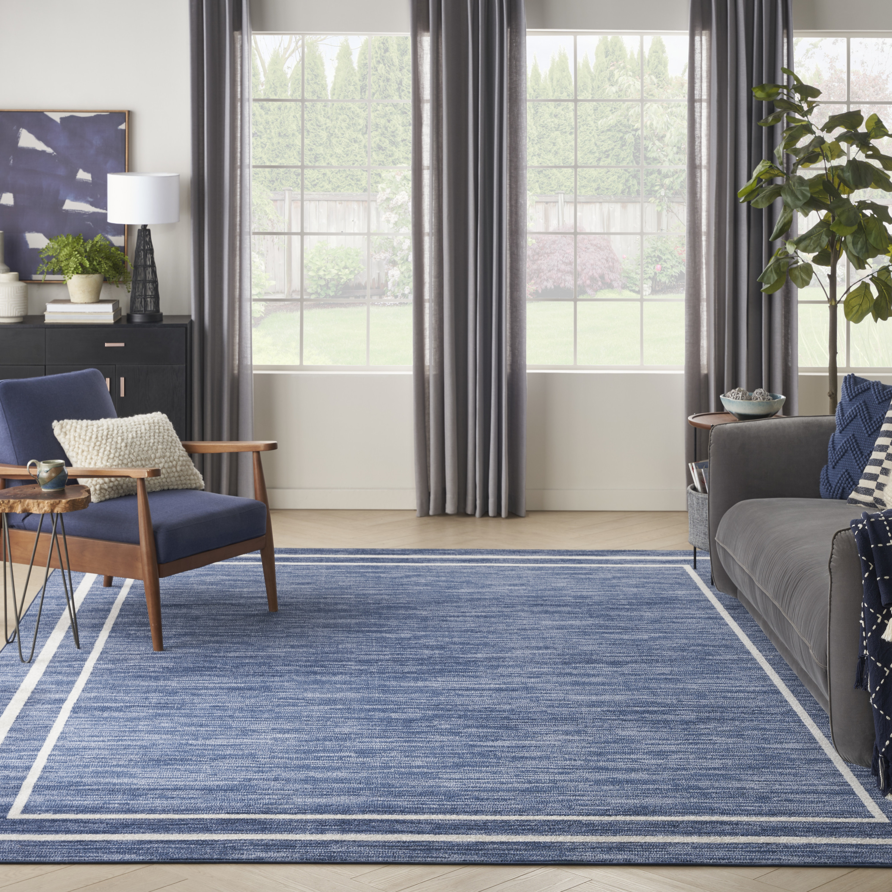 Nourison Nourison Essentials 8' x 10' Navy Ivory Contemporary Rug