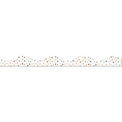 Magnetic Scallop Border, 12" x 1", Everyone is Welcome Painted Dots, 12 Pieces