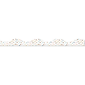 Magnetic Scallop Border, 12" x 1", Everyone is Welcome Painted Dots, 12 Pieces