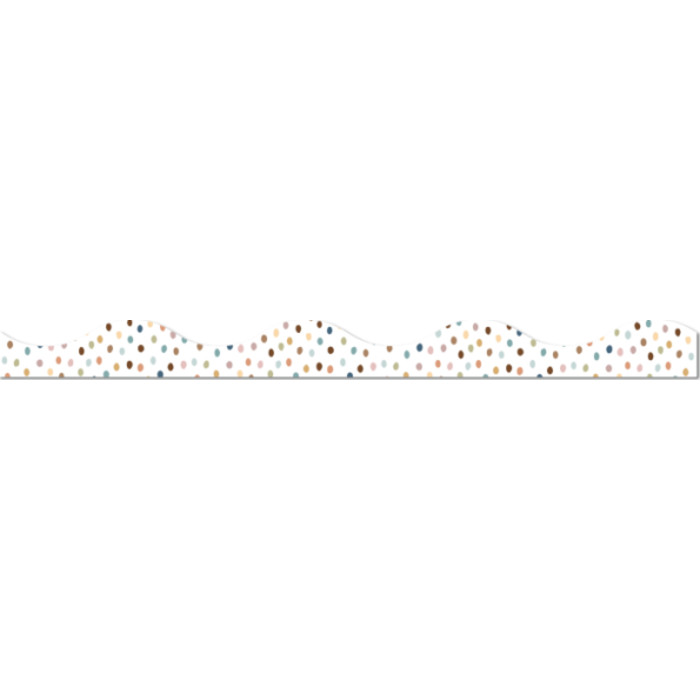 Magnetic Scallop Border, 12" x 1", Everyone is Welcome Painted Dots, 12 Pieces