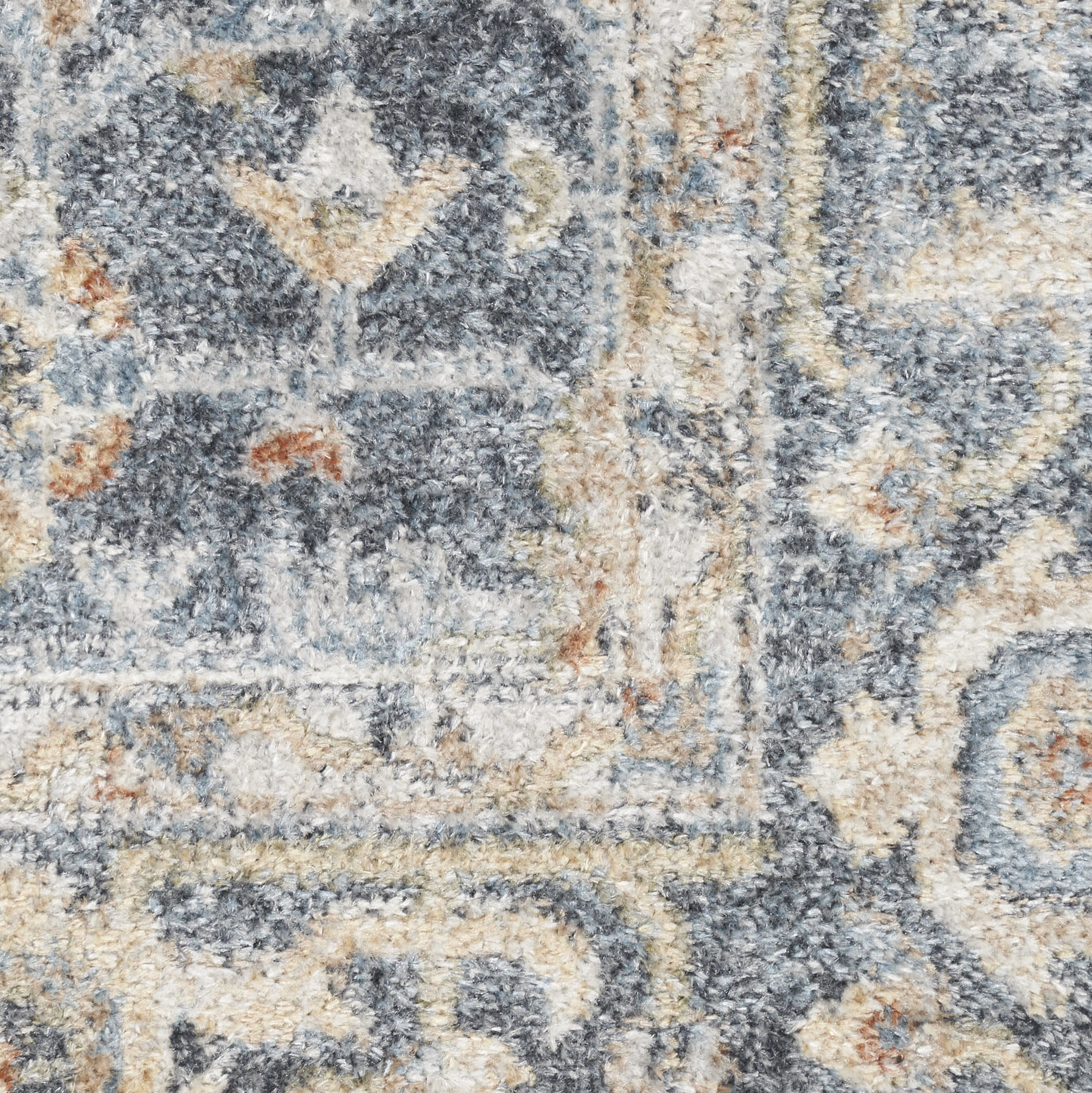 Nourison Astra Machine Washable 6'7" x 9' Grey Gold Vintage Indoor Rug