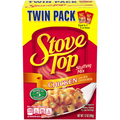 Stove Top Stuffing Mix for Chicken Twin Pack, 2 ct Pack, 6 oz Boxes