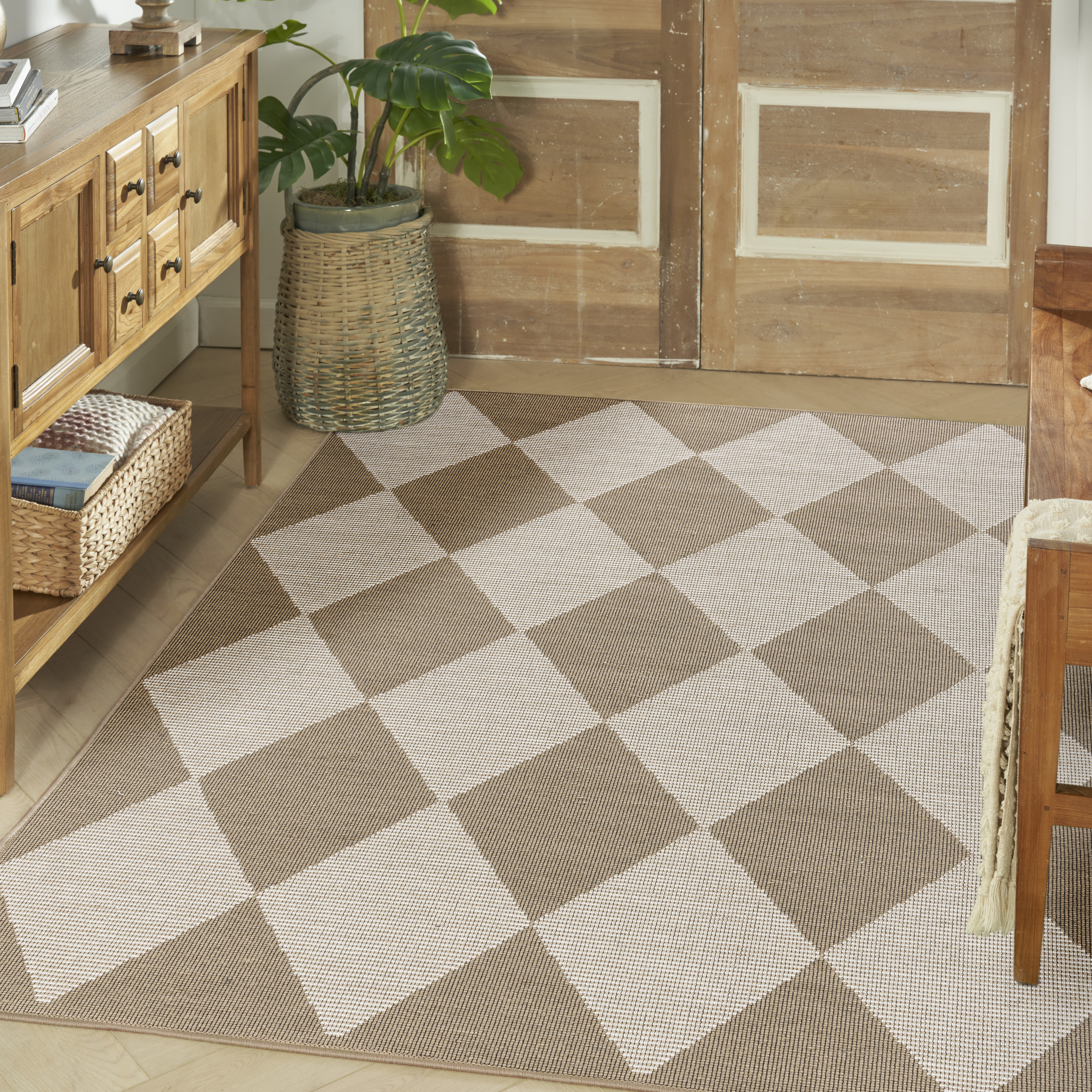 Nourison Washable Modern Jute 3'11" x 5'11" Natural Ivory Modern Indoor Rug