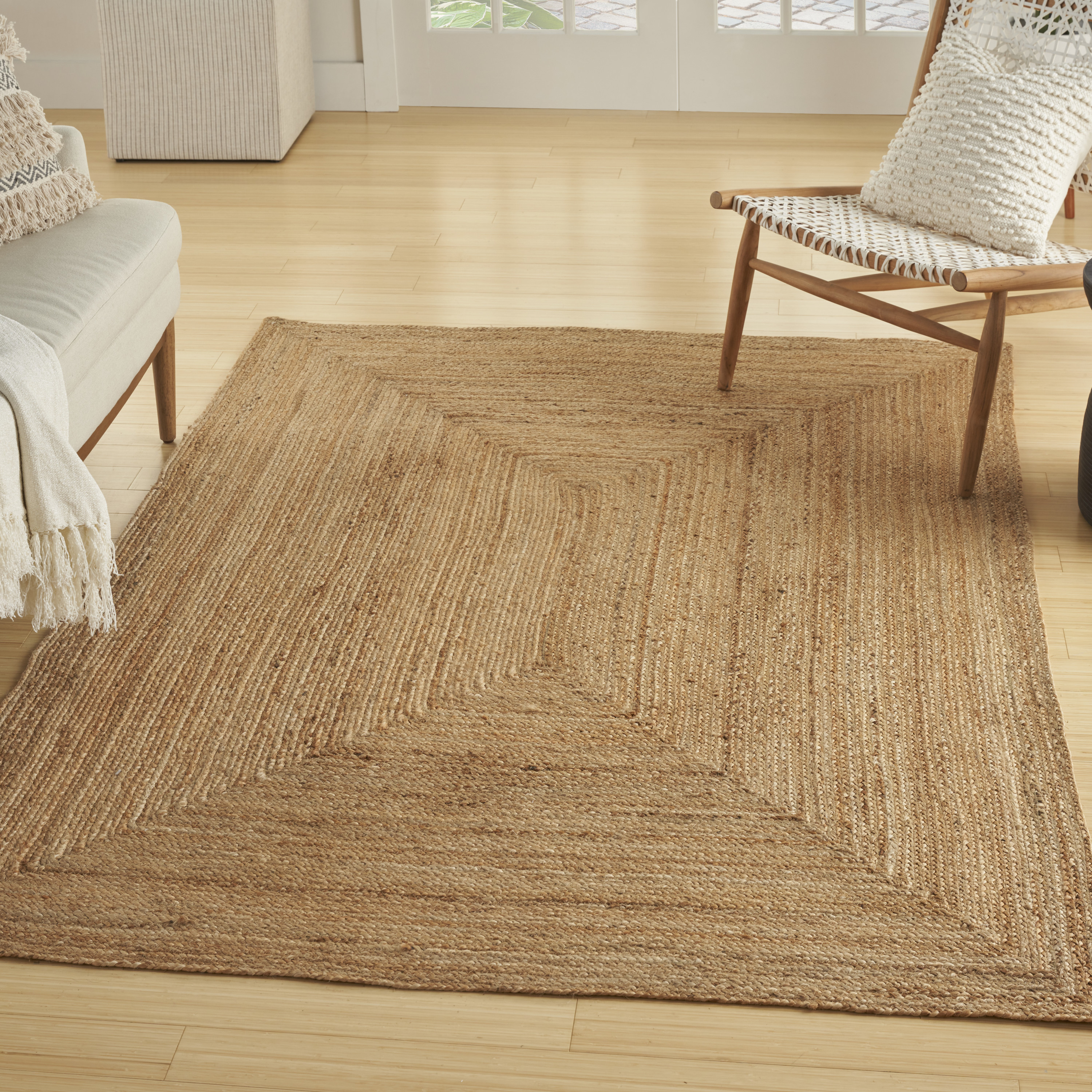 Nourison Natural Jute 5' x 7' Natural Farmhouse Indoor Rug