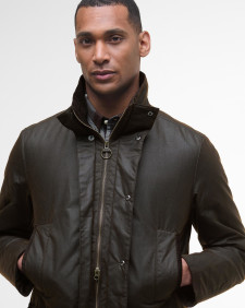 Modern Border Waxed Jacket Dark Brown