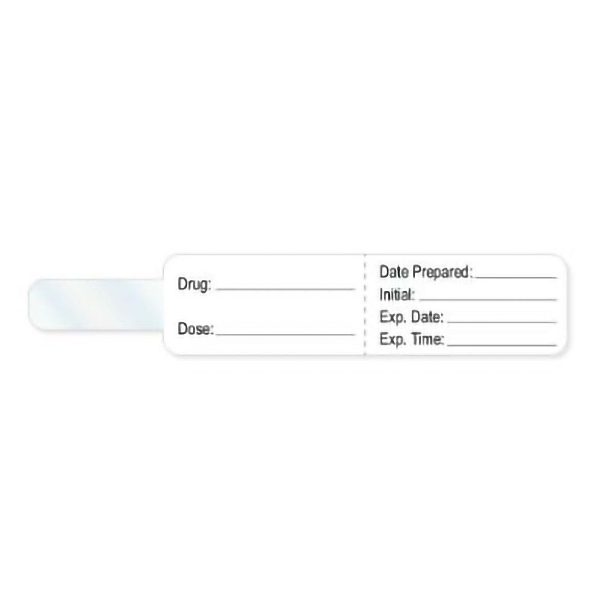 PDC Healthcare LABEL, SYRINGE FLAG DRUG WHT 4"X3/4" (200/RL)