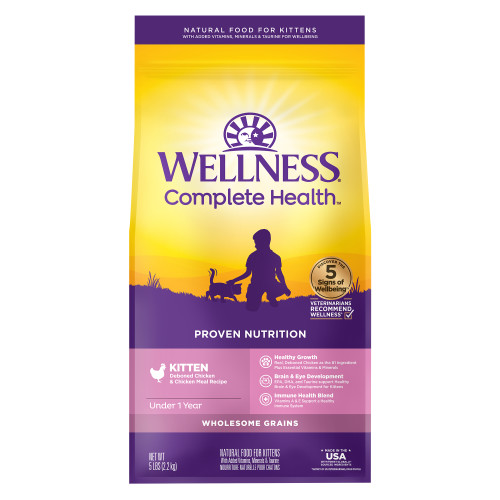 Wellness Complete Health Grained Kitten Deboned Chicken, Chicken Meal & Rice Front packaging