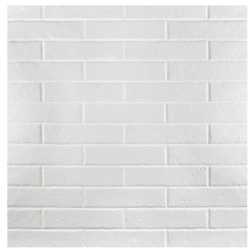 Brooklin Brick White 2-3/8 in. x 9-3/4 in. Porcelain Floor and Wall Tile