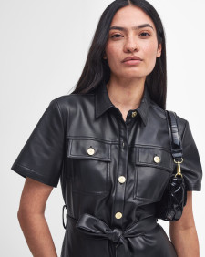 Aria Faux-Leather Midi Dress 