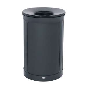 Rubbermaid Commercial, Enhance™, 23 gal, Metal, Black, Round, Receptacle