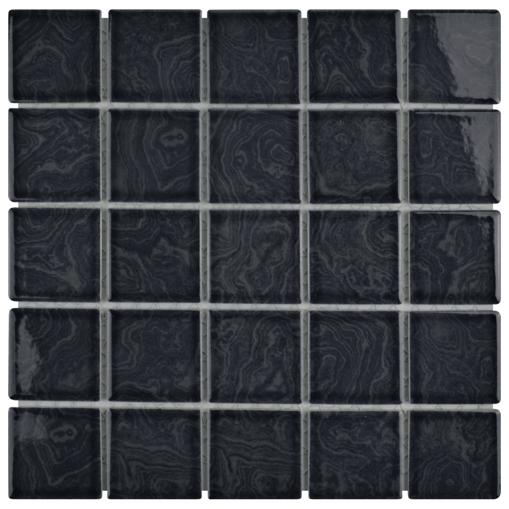 Resort Storm Black 12 in. x 12 in. Porcelain Mosaic Tile