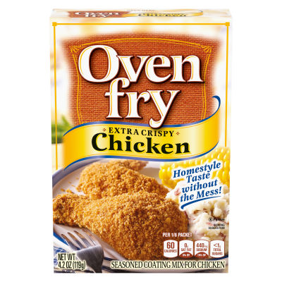 Oven Fry Extra Crispy Seasoned Coating Mix for Chicken, 4.2 oz Box