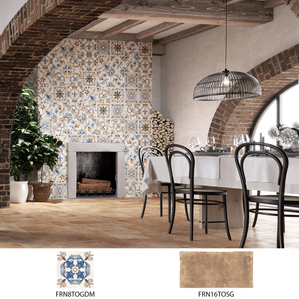 Toscana Giotto Decoro Mix 7-7/8 in. x 7-7/8 in. Porcelain Floor and Wall Tile