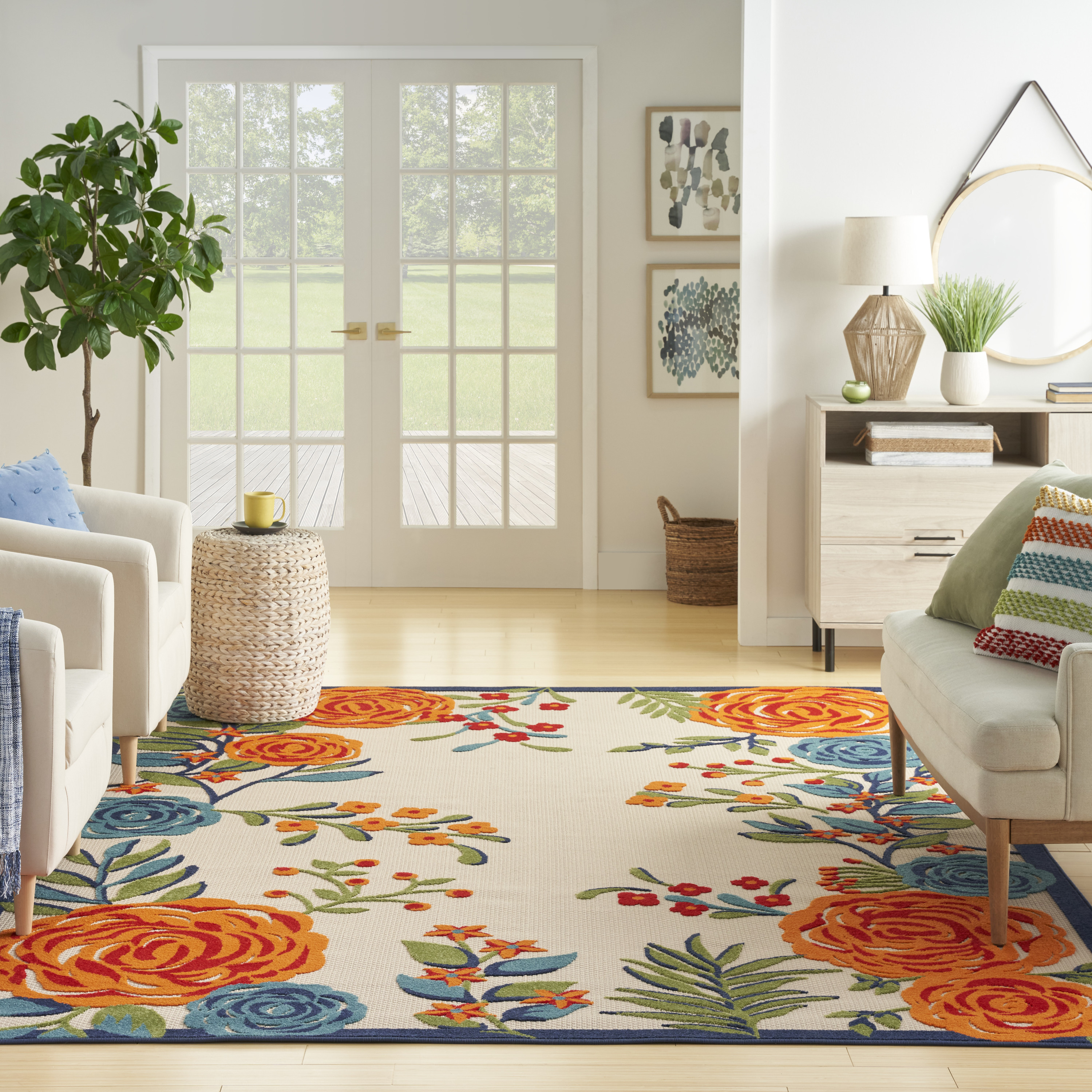 Nourison Aloha 7'10" x 10'6" Multicolor Contemporary Rug