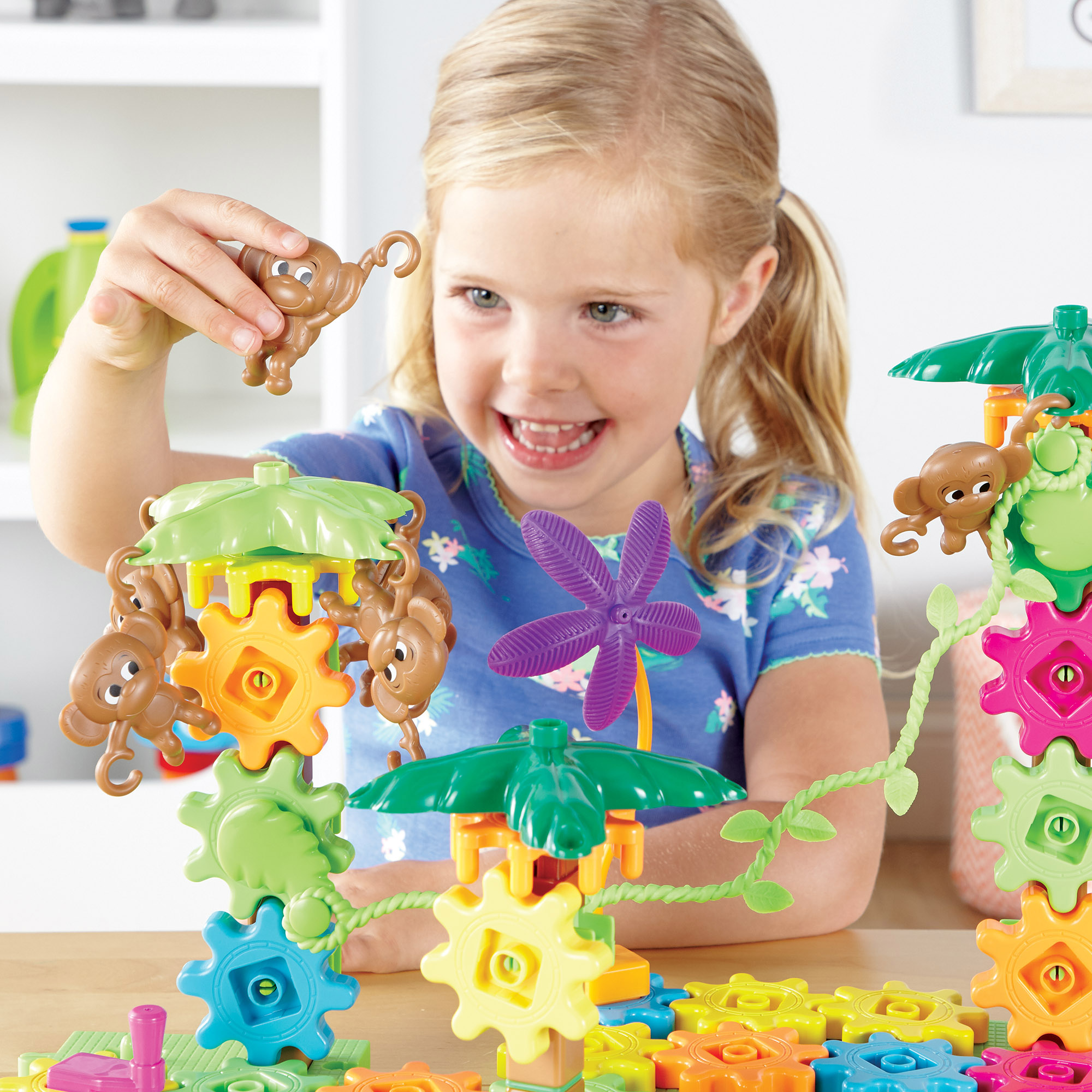 Learning Resources Gears! Gears! Gears! Movin' Monkeys Building Set, 103 Pieces image number null