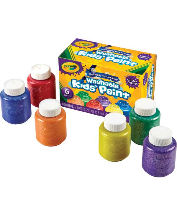 Crayola® Washable Glitter Paint, 6 colors