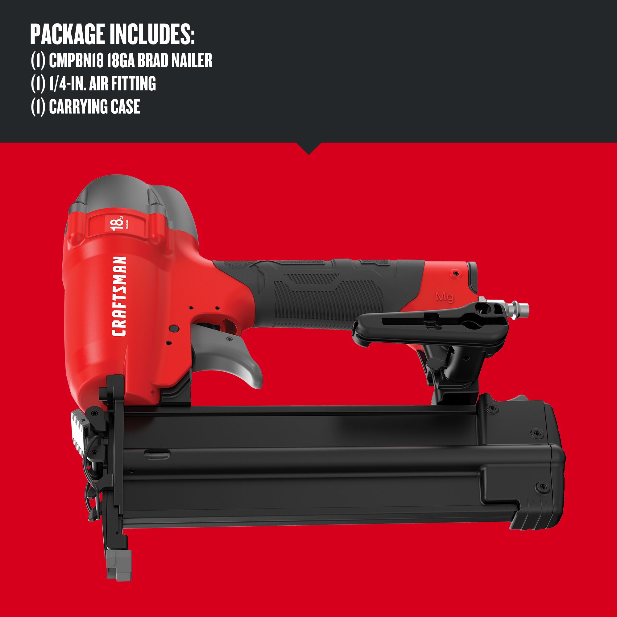 Graphic of CRAFTSMAN Nailer: Finishing highlighting product features