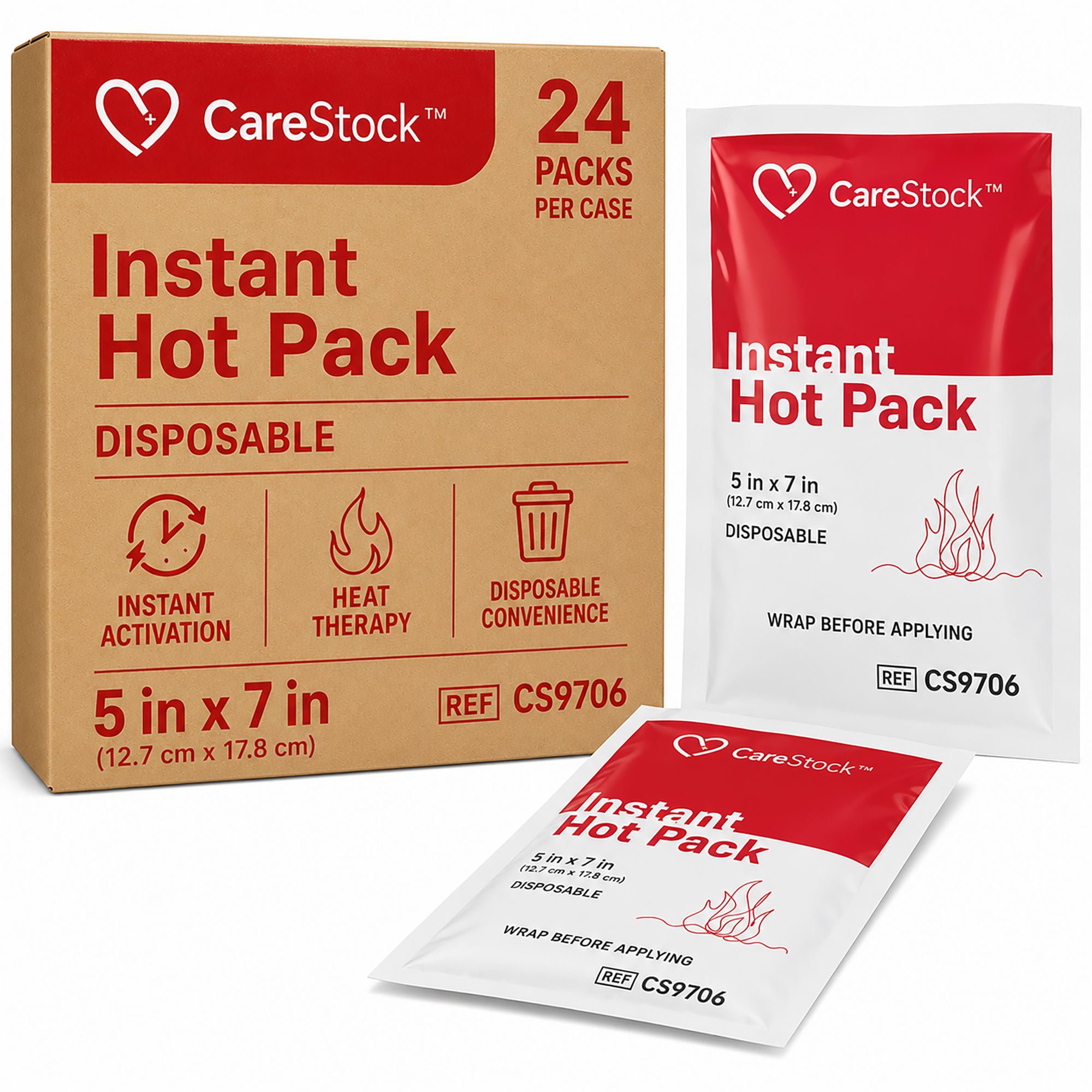 CareStock™ Instant Hot Pack, 5 x 7 Inch