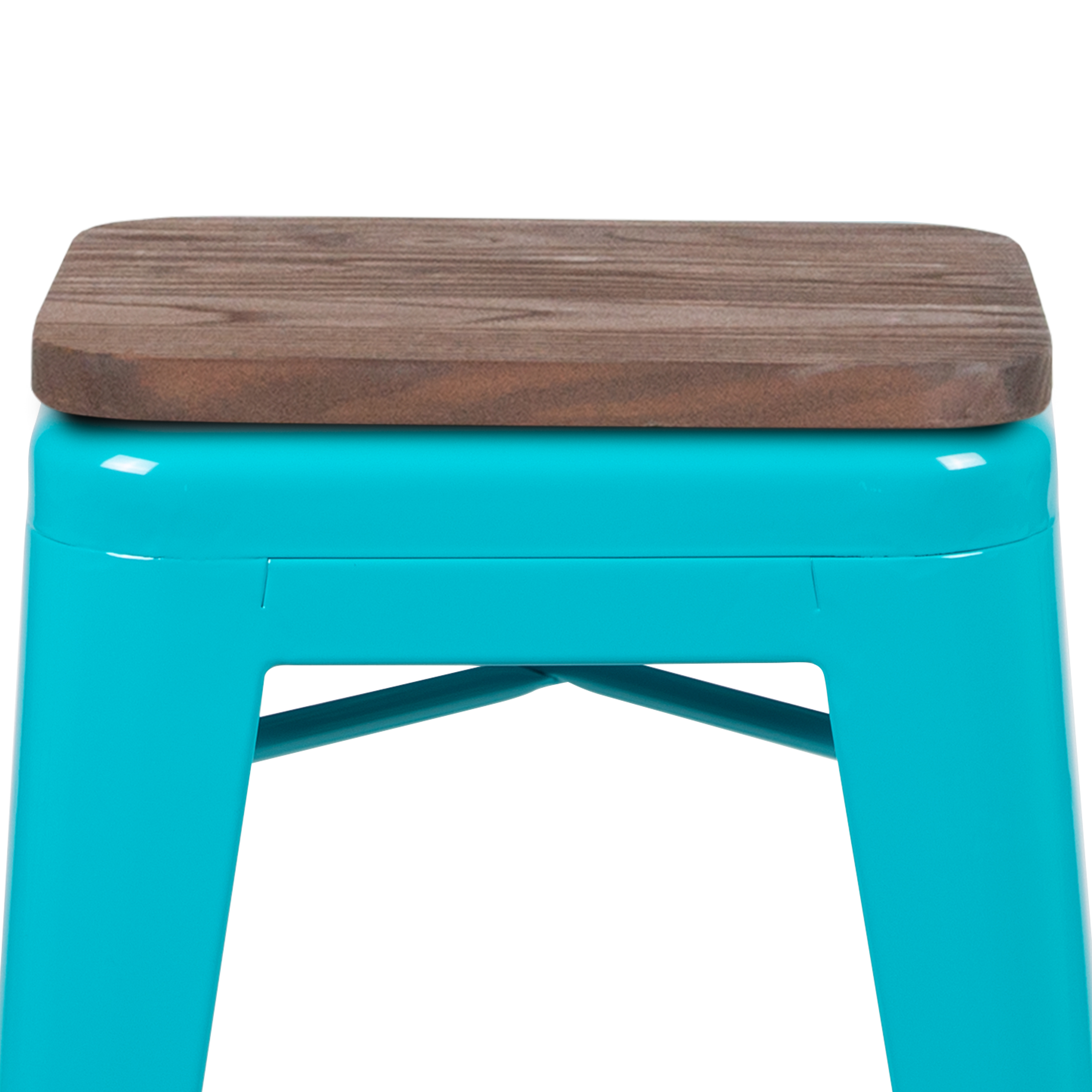 Cierra 24" High Metal Counter-Height, Indoor Bar Stool with Wood Seat in Gun ... - Picture 44 of 49
