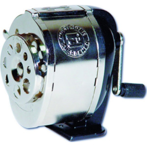 Mountable Heavy Duty Steel Pencil Sharpener, Multi Size Pencil Holes (8 Sizes), Silver