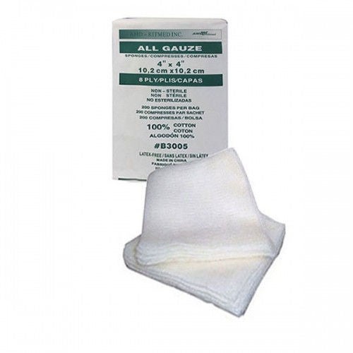 AMD Ritmed GAUZE 4X4X8P NS 200/BX 20BX/CS