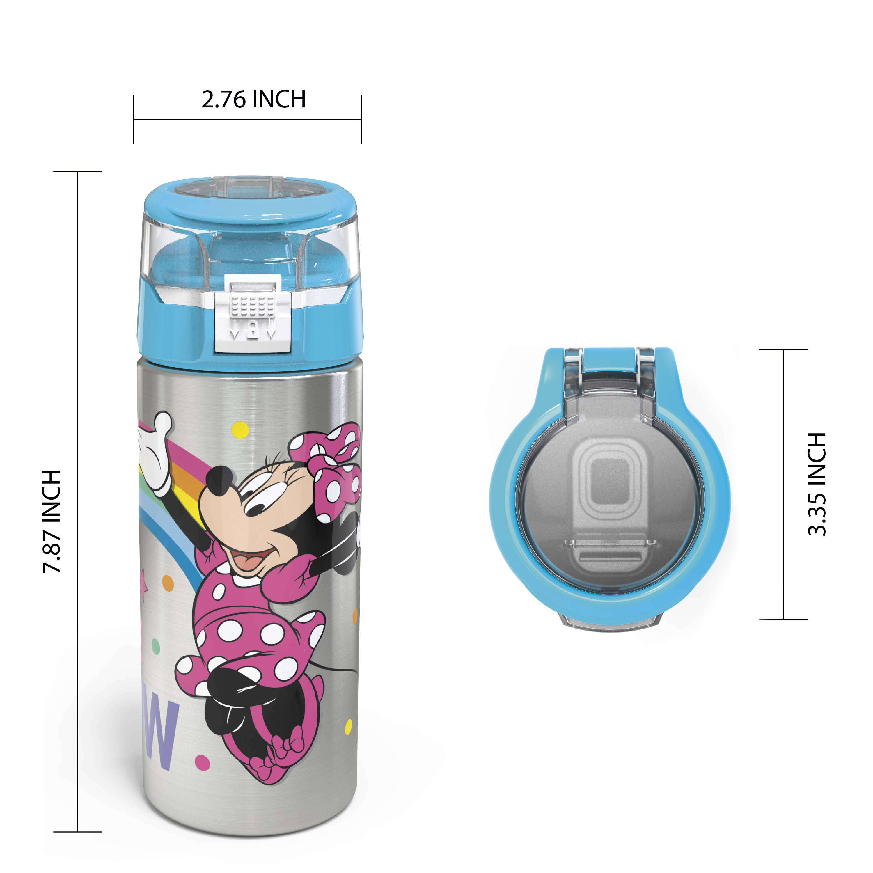 Disney 19.5 ounce Stainless Steel Water Bottle with Straw, Minnie Mouse slideshow image 7