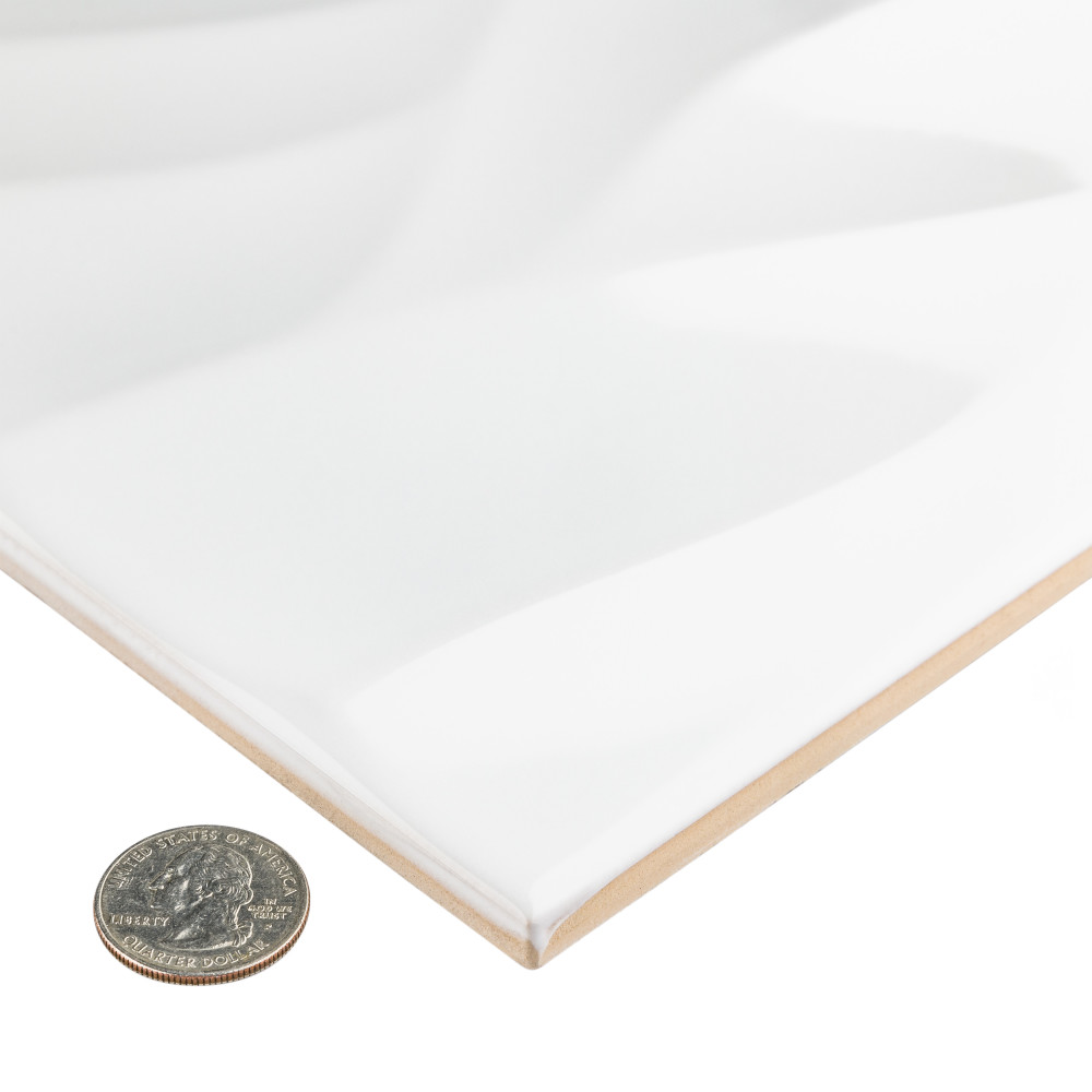 More Natur Glossy White 9-7/8 in. x 15-3/4 in. Ceramic Wall Tile