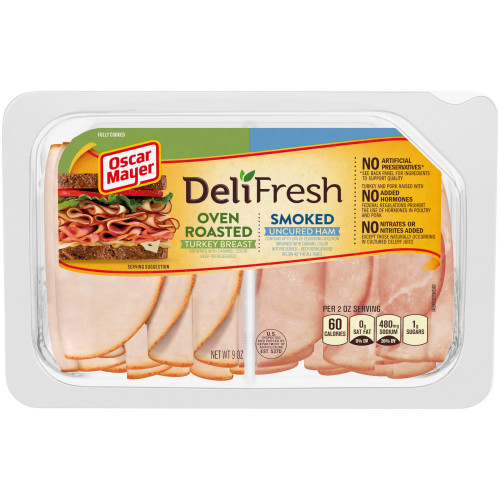 Oscar Mayer Deli Fresh Oven Roasted Turkey Breast & Smoked Ham Combo 9 ...