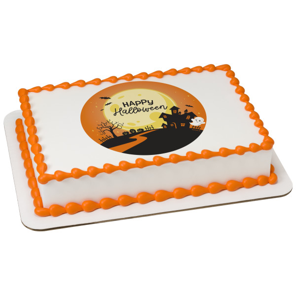 Happy Halloween Haunted House PhotoCake® Edible Image®