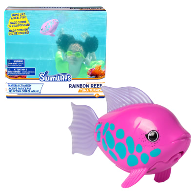 SwimWays Rainbow Reef Fish Toy, Tuna Turner Kids Pool Toy and Swimming Accessory, Self-Activated Water Toys, Learn to Swim Pool Toys for Kids Ages 5 & Up (Batteries Included)