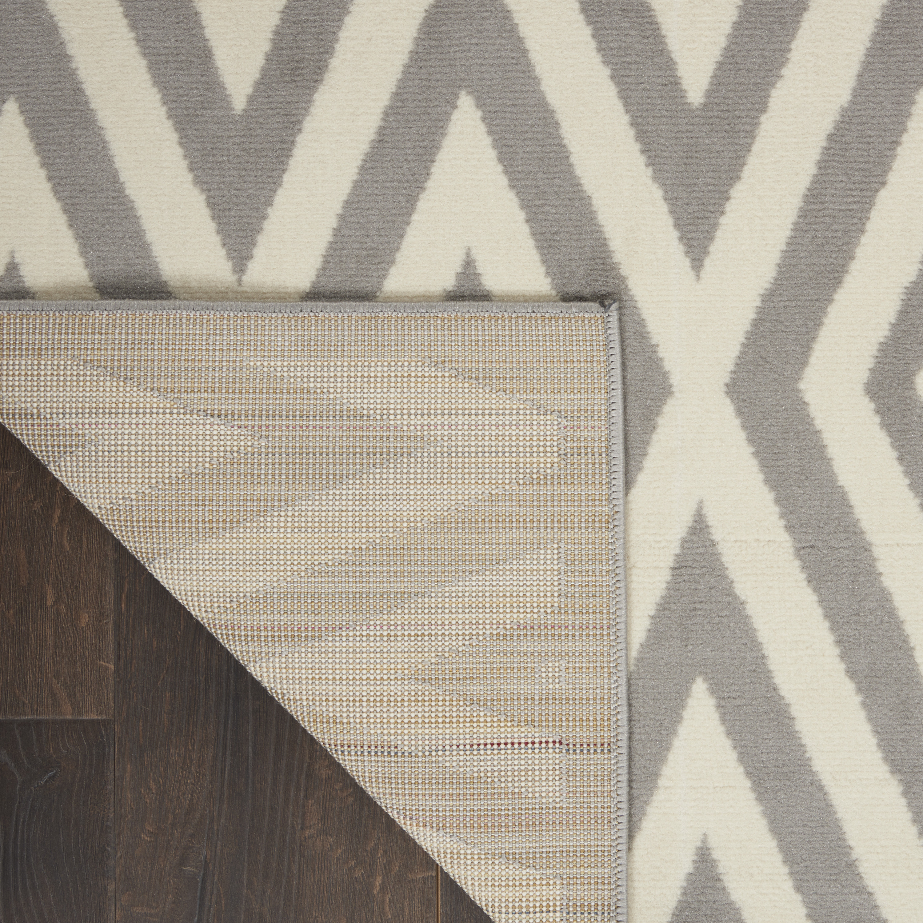 Nourison Grafix 2'3" x 7'6" White Grey Mid-Century Modern Indoor Rug